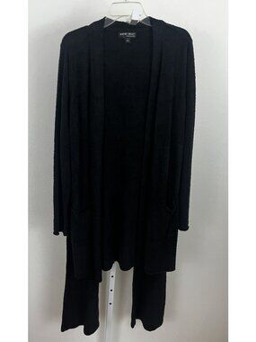 Barefoot Dreams Cozy Chic Lite Cardigan Sweater & Wide Leg Pants Women's L Black